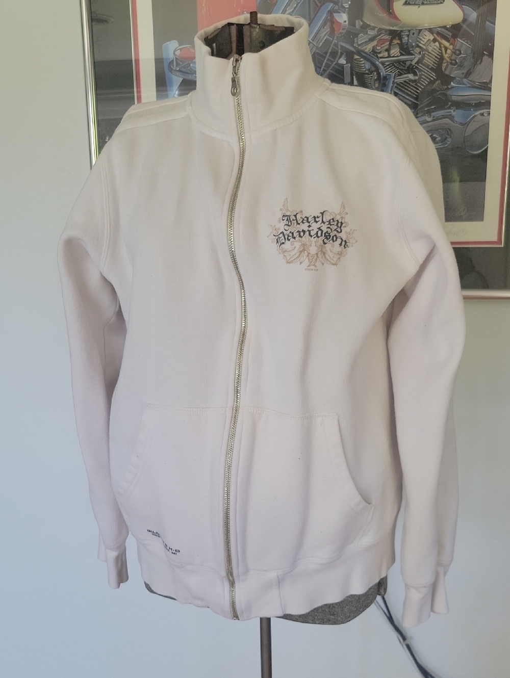 Harley-Davidson Sweatshirt, XL, Cream, Vintage